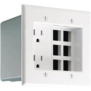 Leviton Recessed Duplex Receptacle, 125 Vac, 15 A, 2 Pole, 3 Wire, 690-W, White