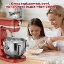 6 Quart Stainless Steel Mixer Bowl, Compatible with KitchenAid Series 5.5-6 QT Lift Stand Mixer, Suitable for KV25, KP26, KB26, Dishwasher Safe, Ergonomic Handle, Heavy Duty, No Residue