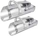 Cididu 2 Pack Feed Scoop for Livestock, Metal Feed Grain Scoop, Heavy Duty Horse Feed Scoops with Encased Handle, Stackable Durable Poultry Feed Scoops for Chicken Bird Gardening Farm, 2.5 Qt and 4 Qt