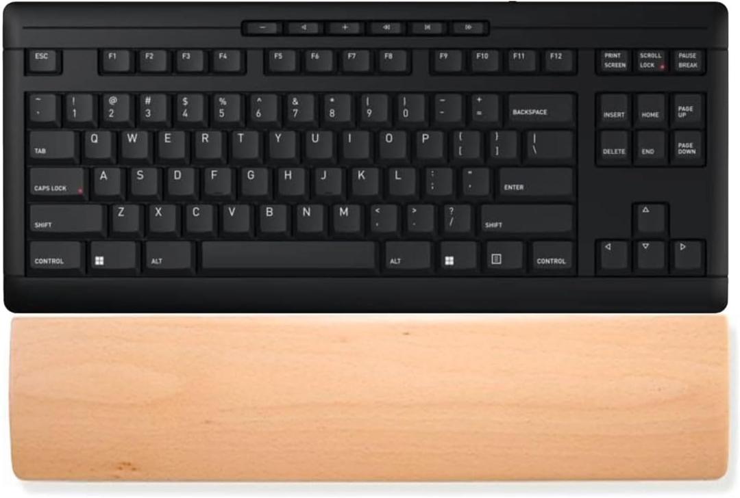 HomeDo Wooden Wrist Rest for Mechanical Keyboards, Support pad for Palm, Ergonomic Rest for Typing and Gaming,Palm Rest,Hand Rest (Beech,14.17x3.15(87 Key 80%))