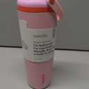 Owala FreeSip Sway Insulated Stainless Steel Water Bottle with Two-Way Spout, Built-In Straw and Bucket Handle, Made for Travel, School, and Sports, 30oz, BPA Free, Leak Proof, Pink Angel Food Cake
