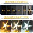 Light Socket Fan with Remote(Pairing Required), Soft 1000LM & CRI 80+ Eye-Friendly, High-Speed Ultra-Quiet, Memory Function, Durable Light Bulb Fan for Garages, Laundry Rooms, Closets, Porches, Attics