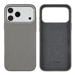 OYXVXYO Leather Phone Case for iPhone 17 Pro Max, Magnetic Attraction, Camera Protection, Fingerprint Resistant (Dark Grey, iPhone 17 Pro Max)