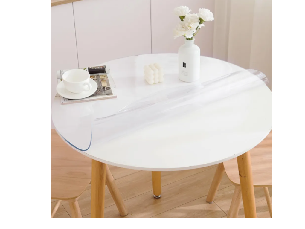 40 Inch Round Clear Table Cover Protector, Clear Round Protector for Dining Room Table, 1.5mm Thick Waterproof Round Plastic Vinyl Table Pad