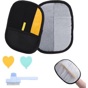 lasuroa 2pcs Hair Removal Mitt Gloves for Pet, Dog Hair Static Removal Gloves Reusable Double Sided Electrostatic Cat Grooming Remover Tool Supplies for Floor Couch, Carpet, Car Seat, Furniture