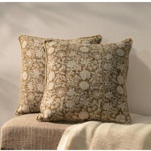 Decorative Throw Pillow Covers, Set of 2 (Teak Brown, 18" x 18")