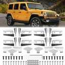 Upgraded 4 Door Hinge Assembly Kits Fits for Jeep Wrangler 2007-2018 JK JKU Unlimited Rubicon Sahara, Outer Door Hinges and Inner Door Hinges | Custom Colors