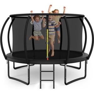 MammyGol Trampoline  244/370/427cm with All Parts, Pumpkin Design, Stable Frame Construction, Outdoor Trampoline with Enclosure Net for Family, ASTM Approved