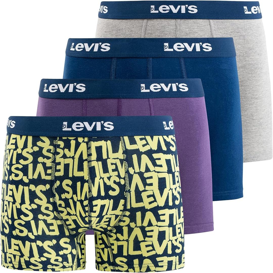 Levi's Mens Boxer Briefs Breathable Stretch Underwear 4 Pack (Medium)