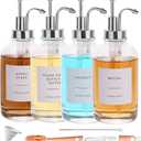 Coffee Syrup Dispenser-4pack,16.9 oz 500ml,Coffee Bar Accessories,Syrup Pump Dispenser for Coffee Bar,Contains Cleaning Tools, Funnel (Silver)