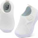 JOINFREE Toddler Shoes Girls Boys Barefoot Shoes Breathable Non-Slip Sneakers Lightweight Frist Walking Shoes Baby Slip On Shoes Crib Shoes Tennis Shoes Indoor/Outdoor White 11 Toddler