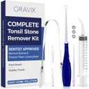 ORAVIX Tonsil Stone Remover - Tonsil Stone Removal Kit - Tonsillolith Remover Tool - Tonsil Cleaner - Fight Bad Breath - Tonsil Stone Removal Tool - Oral Irrigator - Tongue Scraper - 7 Pieces