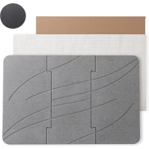 MORANDI Stone Bath Mats for Bathroom - Foldable Quick Drying Diatomaceous Earth Bath Mat, Super Absorbent Stone Shower Mat,Easy to Clean No Smell, Fast Drying for Bathroom and Kitchen