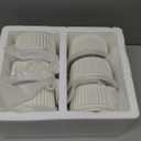 vancasso 6 oz Ramekins with Lid, Porcelain Creme Brulee Souffle Dishes, White Pudding Custard Cups Ramiken for Baking, Dishwasher and Oven Safe, Set of 6