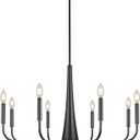 8-Light Large Black Chandeliers for Dining Room Light Fixture Hanging, Modern Farmhouse Candle Chandelier, Industrial Metal Pendant Lights Kitchen Island, Living Room Foyer Bedroom Stairway