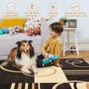 RUGSREAL Large Area Rug 8x10 Modern Geometric Entryway Low Pile Thin Non Slip Throw Foldable Accent Indoor Floor Cover for Bedroom, Brown