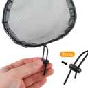 12PCS Black Hair Weave Sleeve Weaving Net Cap with Elastic Drawstring for Afro Puff Bun Wig Making Tools(Round, Square)