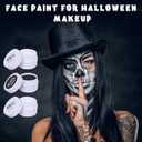 2 x Halloween Black and White Face Paint Kit - 7pcs Large Capacity Facepaint for Adult Clown SFX Zombie Special Effects Makeup With Brushes & Sponges