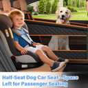 Instraella Dog Car Seat for Large Dogs, Half Back Seat Extender with Hard Bottom, Waterproof Non-Slip Pet Car Seat for Cars, SUVs and Trucks, Fits Medium Dogs