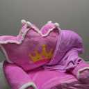 Gifts for Kids Couch 2 in 1 Toddler Couch Fold Out with Flannel Blanket Set Soft Princess Kids Chair for 1-3 Toddler Comfy Convertible Sofa to Lounger Bed for Reading Sleeping Decor(Purple)