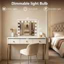 Vanity Mirror with Lights, 22" x 17", 360° Rotation Base, White