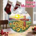 Stained Glass Ornament, Cross Christmas Ornaments, Hanging Ornaments for Home Decor & Christmas Tree Ornament Exquisite Holiday Decor, Perfect Cross Gifts, Religious Gifts & Holiday Present