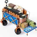 Old Bahama Bay 300lbs Extra Long 49" L Beach Wagon with Big Wheels with Brake for Sand, Collapsible Utility Beach Cart Heavy Duty Folding Wagon,Ideal for Outdoor Sand Camping Garden Pet