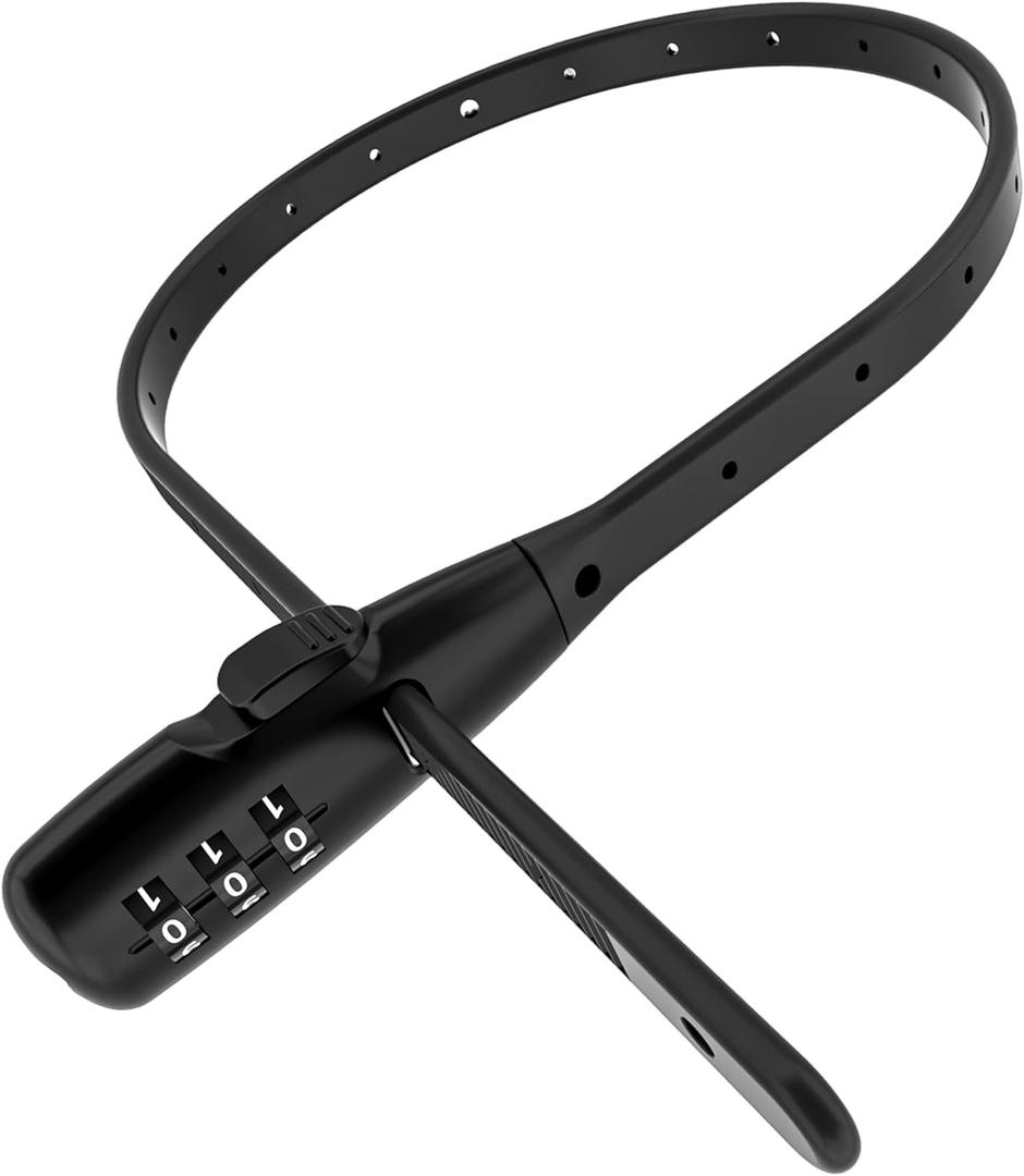 Zip Tie Lock, Adjustable Cable Lock with Combination - Cafe Quick Combo Lock Security for Kids Bike Wheel/Frame, Bicycle, Stroller, Ski, Motorcycle Helmet, Cabinet (1 Pack)