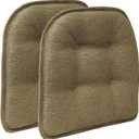 Non-Slip Chair Cushions, Assembled in USA, U-Shaped Skid-Proof Seat Pads for Dining Room, Kitchen, Office, 15"x16", 2 Pack
