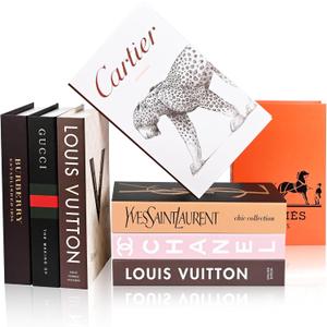 8 Pcs Decorative Faux Books for Home Decor Modern Fake Books for Coffee Table, Bookshelf & Bedroom, Stacked Book Set for Aesthetic Decor