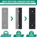 Pergola Flat Brackets 10" x 3",I-Shape Straight Joining Brackets for 4 x 4 or 6 x 6 Lumber,Heavy Duty Mending Plate for Gazebo,Porch,Truss Framing,Log Cabins - 4Pack