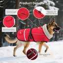 Dog Coat, Warm Dog Winter Coat Reflective Jacket Waterproof Fleece Vest, Pet Jacket Cozy for Cold Weather, Dogs Snowsuit Windproof, Adjustable Buckle for Large Dogs (Red)