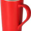 20 Ounces Extra Large Coffee Mug, M007 Plain Tall Big Ceramic Latte Milk Tea Cup with Handle for Dad Men Women, Christmas Red