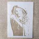 3 x TIAMECH A4 Reusable Raincoat Girl Stencil for Painting, 8.3 x 11.7 inches