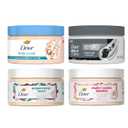 Dove Limited Edition Holiday Treats Exfoliating Mini Body Scrub 4 Pack for Deep Nourishment 3.5oz each