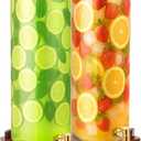 FillTouch 2 Pack 5 Gallon Glass Drink Dispenser with Acacia Wood Stand and Lid, Large Glass Beverage Dispenser with Spigot Perfect for Juice, Tea, Sangria, Lemonade, Weddings, Party, Outdoor Events