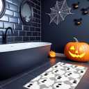JarThenaAMCS Halloween Bathroom Rug 19.7 x 35.4 Inch Gray White Ghost Tufted Bath Mat Absorbent Non Slip Washable Shower Rug Front Door Mat for Home Bedroom Room