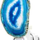Agate Night Light Agate Slice Light Crystal Nightlight Plug into Wall with Switch Home Decor Hallway Lights, Nightlight for Toilet Kitchen Bedroom (Blue)