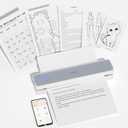 HPRT Portable Printer Wireless for Travel, Bluethooth Inkless Thermal Printer Support for 8.5"x11" US Letter, Compatible with iOS, Android, Laptop for Office and Home, White-Grey