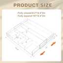 Briwooody 1 Pcs Acrylic Desk Drawer Organizer 12'' up to 16'' x 14.5'' x 2.2'' Expandable Drawer Organizer Trays with 7 Adjustable Compartments Clear Desk Accessories for Makeup Office Bathroom