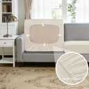 Hokway Velvet Couch Cushion Covers Water Resistant Seat Covers Stretch Sofa Cushion Protector(3 Cushion XL-Sofa, Ivory)