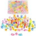 Mini Resin Ducks Tiny Animals Various Small Animals Dog, Rabbit, Turtle, Chick, Bird Glow in The Dark for Garden Micro Landscape Potted Dollhouse DecorRandom Style