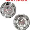 16 Wheel Simulators, 16“ 8-Lug Polished Stainless Steel RV Hub Caps, Bolts-On Wheel Covers Compatible with Ford 2008-2025 E-350/E450 Dual Rear Wheel, 16" For E350 E450 2008-2026