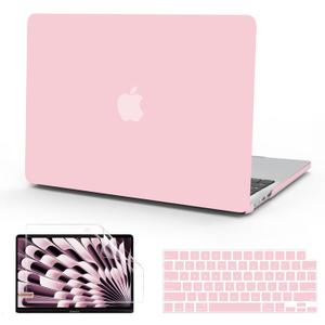 B BELK Compatible with MacBook Air 15 inch Case 2026 2025 2024 2023 M5 M4 M3 M2 A3448 A3241 A3114 A2941 Liquid Retina Display, Plastic Laptop Hard Shell Case+Keyboard Cover+Screen Protector, Baby Pink