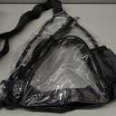 HULISEN Clear Sling Bag, Clear Bag Stadium Approved, Transparent Shoulder Crossbody Backpack Chest Casual Daypack (Black)