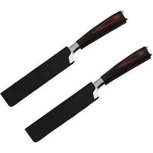BLIRITEL 2 PCS Universal Kitchen Knife Covers, Non-BPA Chef Edge Guard, ABS Case Abrasion Resistant Felt Lined Protector Sleeves (5 * 1 Inch for Santoku Knife)