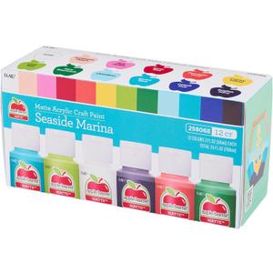Apple Barrel Acrylic Craft Paint Set, Seaside Marina, Includes 12 Colors with a Matte Finish