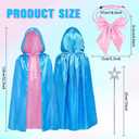 Fairy Godmother Costume Set, Fairy Costume Accessories with Blue Fairy Hooded Cloak Bow Tie Star Stick for Women
