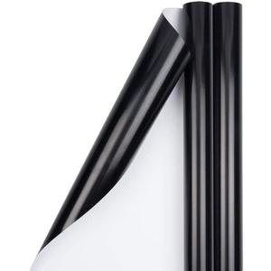 JAM Paper Gift Wrap - Glossy Wrapping Paper - 50 Sq Ft Total (30 in x 10 Ft Each) - Black - 2 Rolls/Pack