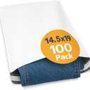 Poly Mailers 14.5x19 (100 Pack) 14x19 Polymailers Shipping Bags, Self-Sealing Mailing Envelopes 2.5 Mil. Made in Canada